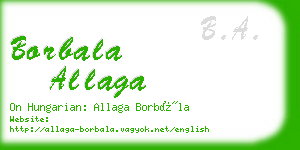 borbala allaga business card